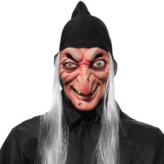 Halloween Horror Witch Mask Cosplay Ghost Face Joker Sorceress Old Nana Grandma Latex Helmet Haunted House Party Costume Props Good Vibrations