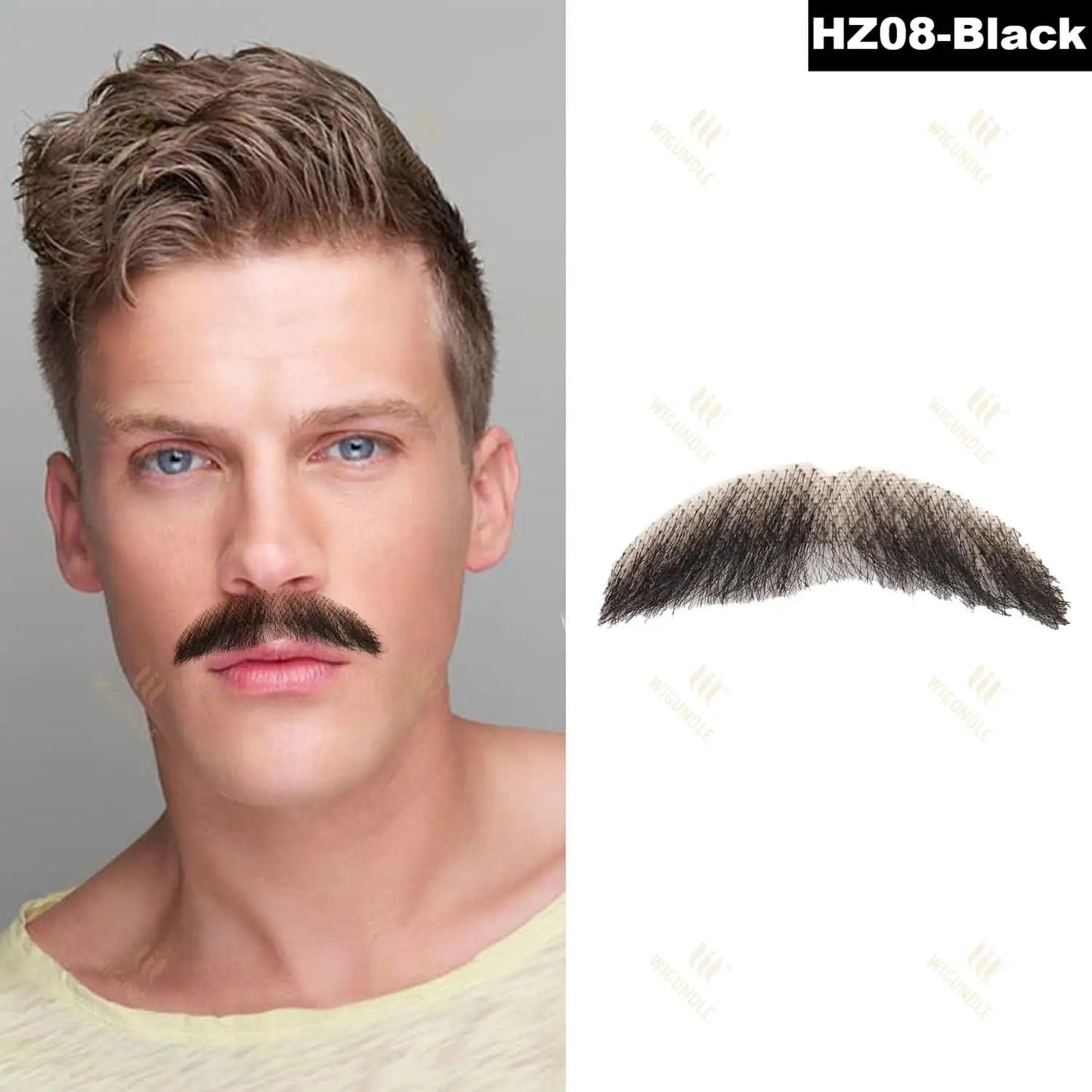 Wigundle Man's Beard Hand Made Real Hair Fake Beard Mustache Fancy Synthetic Invisible for Makeup Fake Hair Cospaly Party Tools Good Vibrations