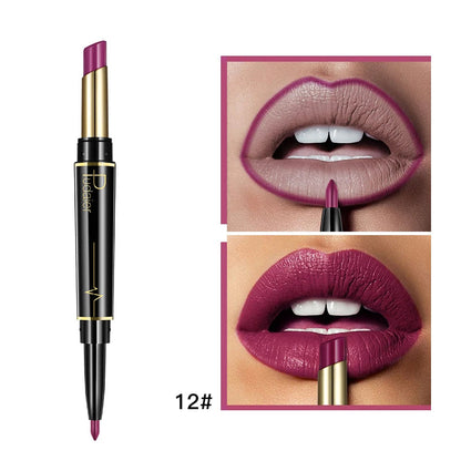Pudaier Makeup 2 in 1 Matte Lipstick & Lip Liner Nude Lip Stick Pencil Make up Cosmetics Lip Balm Matt Cream Lipbalm Lipliner Good Vibrations