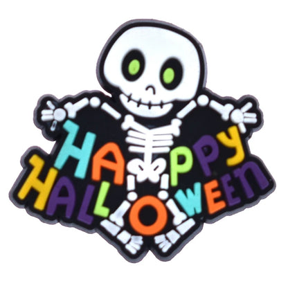 1PCS Hot Selling Ghost Series Shoe Charm PVC Sandal Accessories DIY Cartoon Skeleton Bag Wristband Decor Halloween Gifts Good Vibrations