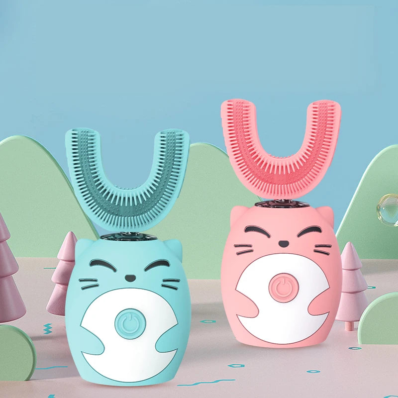 Sonic Electric Toothbrush Kids U-shaped Smart 360 Degrees Ultrasonic Tooth Brush Teeth Whitening For Children IPX7 Waterproof Good Vibrations