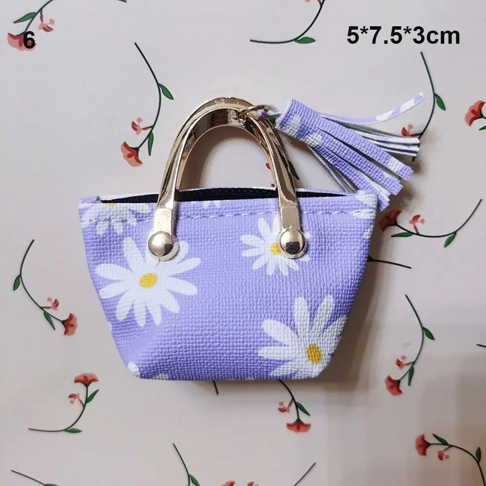 Fashion Miniature Handbag PU Leather Bag Lady Purse Shoulder Bag For 1/6 BJD Dolls Outfits Accessories Dollhouse Girls Gift Toys Good Vibrations