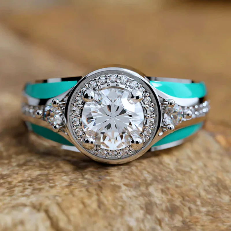2026 Aesthetic Enamel Flower Finger Ring for Women Wedding Party New 2026  Silver Color Luxury Cubic Zirconia Jewelry Gift Good Vibrations