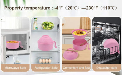 Ramen Cooker, Microwave Ramen Bowl Set with Chopsticks Spoon Ramen Noodle Bowl Instant Cooking for College Dorm Room Essentials Good Vibrations