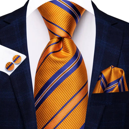 Black Red Striped Silk Wedding Tie For Men Handky Cufflink Gift Men Necktie Fashion Business Party Dropshiping Hi-Tie Designer Good Vibrations