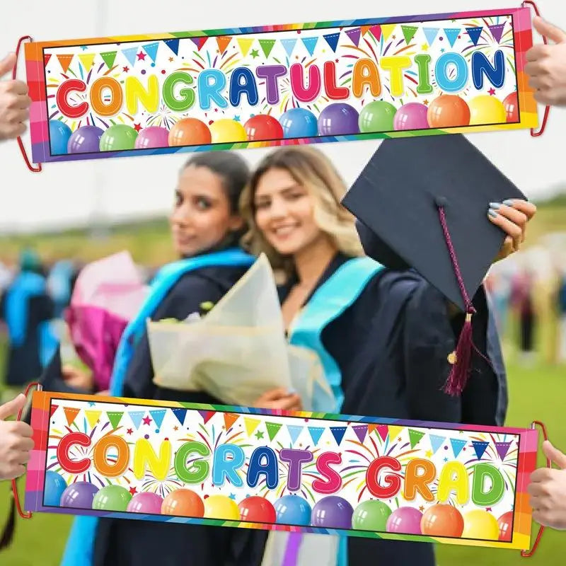 Graduation Season Decoration Holding Banners Atmosphere Photo Props Graduation Party Decoration Good Vibrations