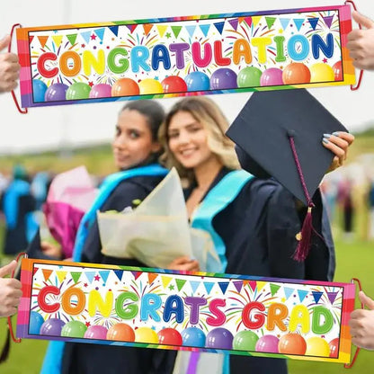 Graduation Season Decoration Holding Banners Atmosphere Photo Props Graduation Party Decoration Good Vibrations