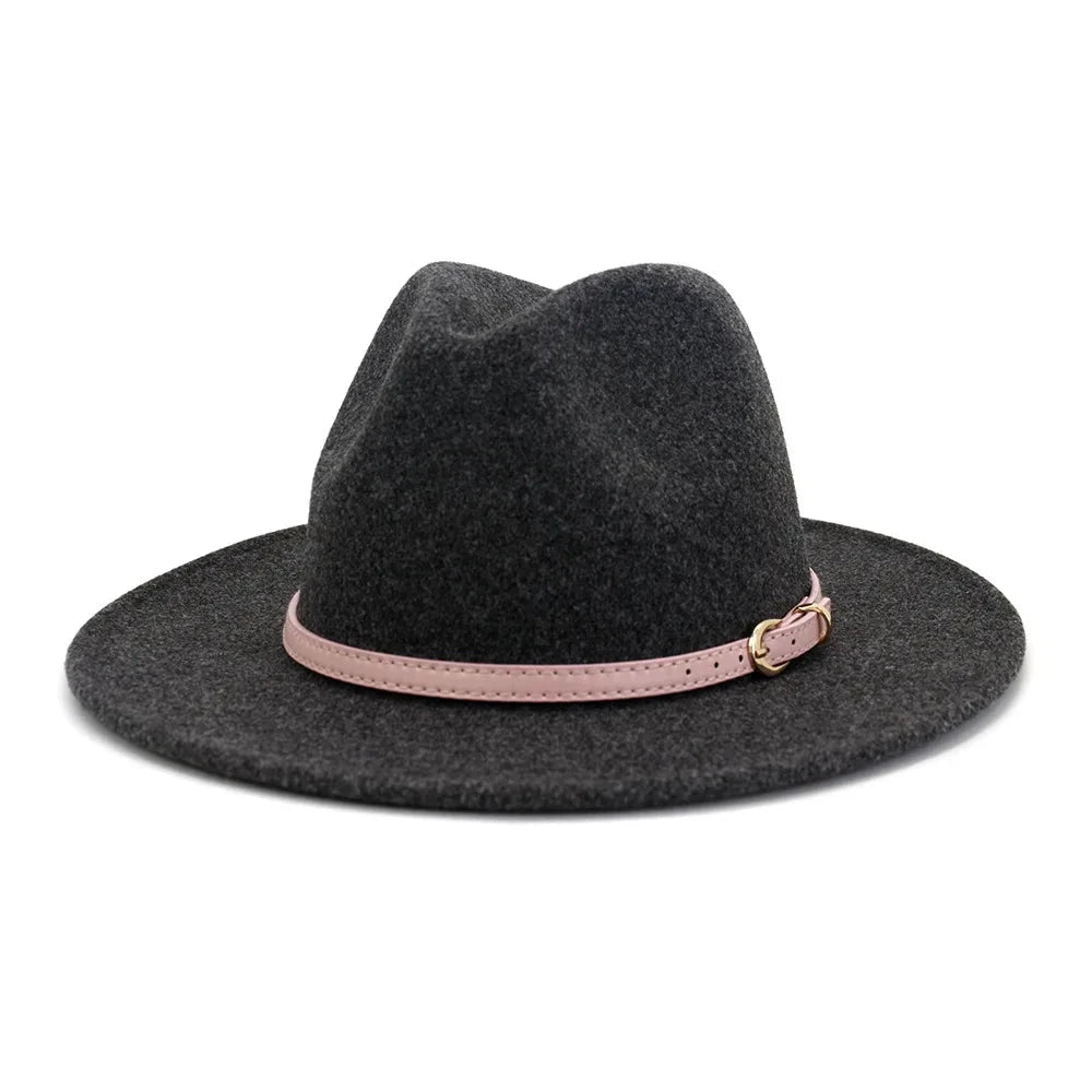 fedora hats for men and women couples jazz hats autumn and winter multicolor fashion wild warm flat brimmed hat Good Vibrations