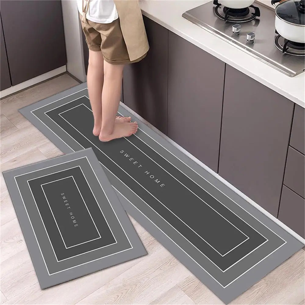 Soft Washable Non-Slip Kitchen Floor Mat for Bedroom Living Room Hallway Bathroom Entrance Long Bedside Carpet Good Vibrations