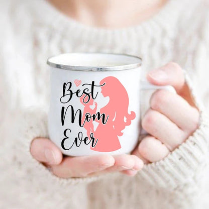 Mothers Day Gift for mom Mommy Birthday Gifts Best Mom Ever Mug Mommy Coffee Mugs Mother drink cup tea enamel cups Good Vibrations Adult Super Store