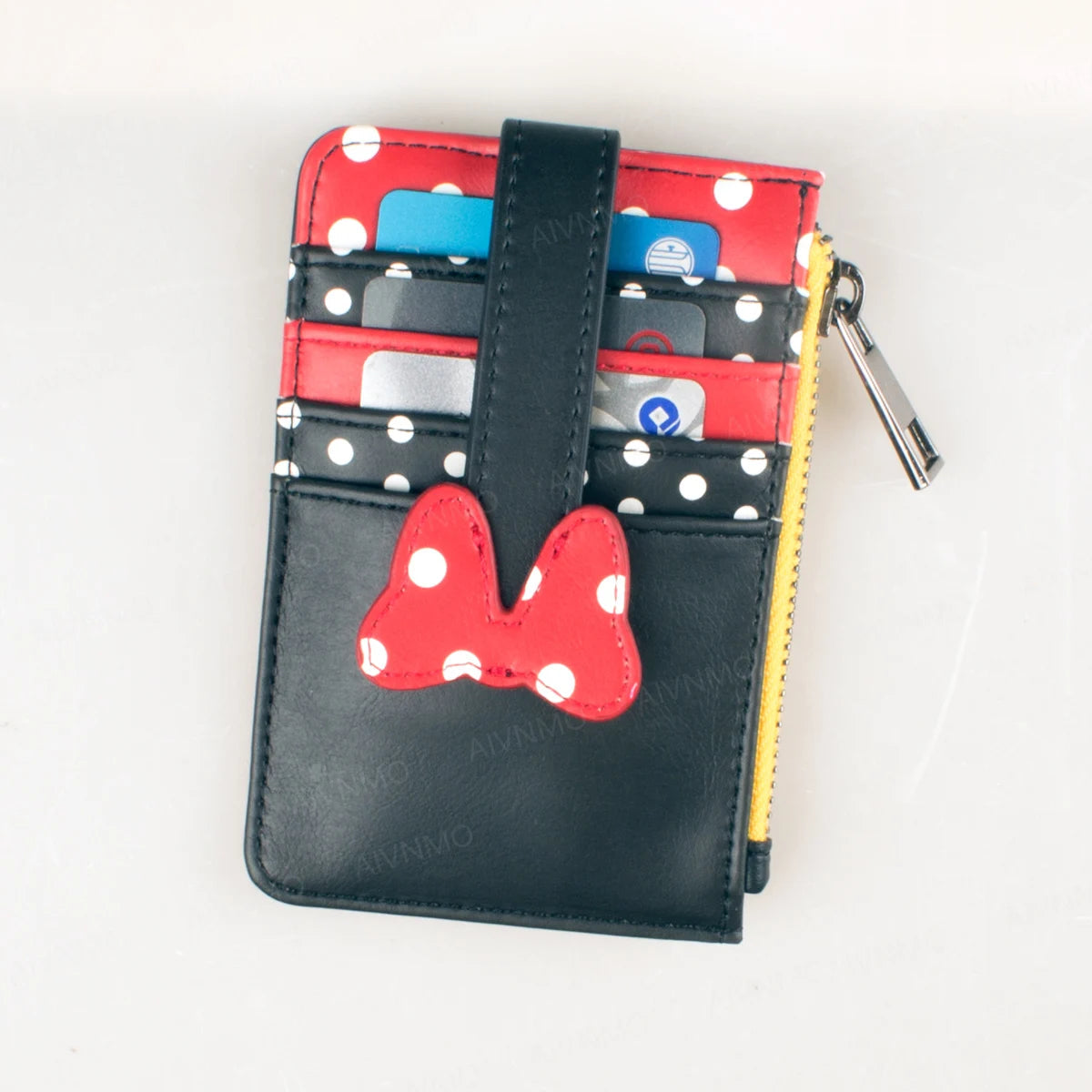 Cute Bow Dot High-Quality Zipper Wallet, Fashionable Personalized Card Holder, Stylish Coin Purse, Trendy Accessory for Daily Good Vibrations