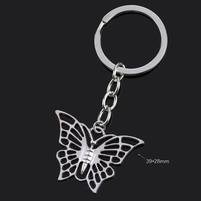 Fashion Animal Women Keychain Car Moon Cat Dog Love Heart Key Chain Friends Gift Jewelry Bag Pendant Wing Evil Eye Angel Turtles Good Vibrations
