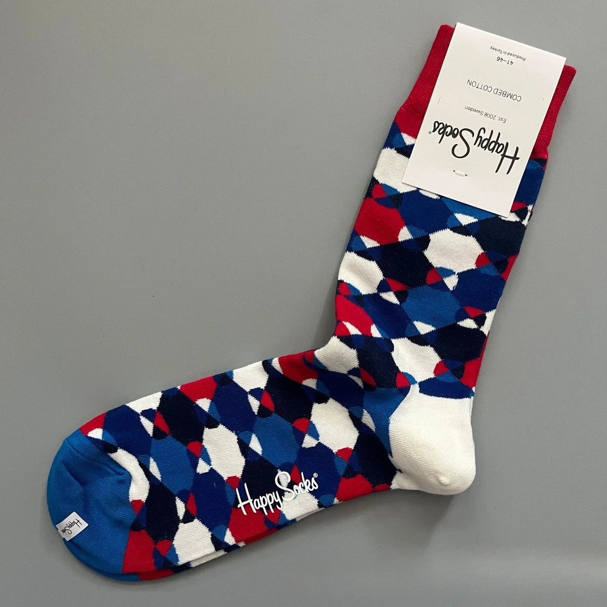 Cotton Happy Socks Men's Classic Crew Sock Shoe Size 10 - 13 Soft Good Vibrations