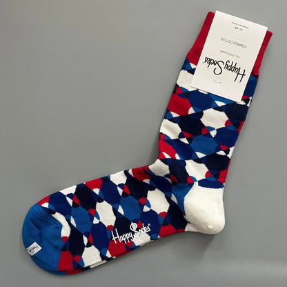 Cotton Happy Socks Men's Classic Crew Sock Shoe Size 10 - 13 Soft Good Vibrations