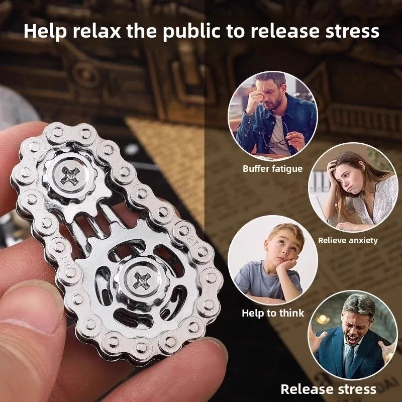 Metal Fidget Spinner Office Desk Toy Stress Relief Gears Hand Spinner for Adults desk decoration home decor Relieve stress relax Good Vibrations