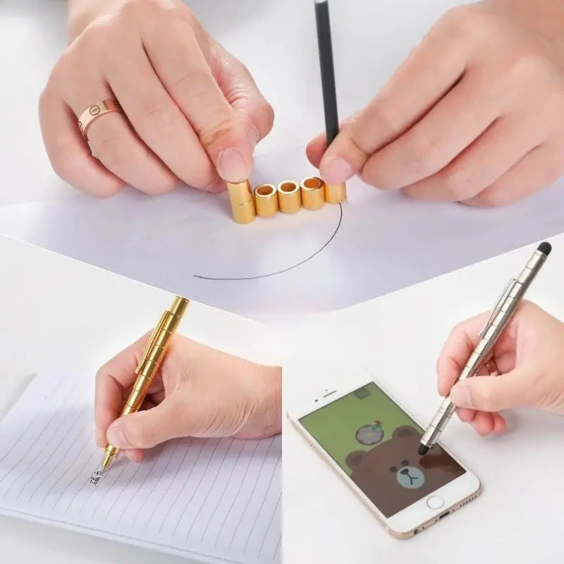 Versatile Magnetic Pen, Capacitive Stylus, Student Stress Relief Magnet Pen Gift Set Good Vibrations