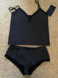 Hearts Lace Trim Tank Shorts Pajama Set Woman Summer Sexy V-neck Crop Tops+Slim Underpants Vintage Sweet Home 2 Piece Sets Y2k GOOD Vibrations