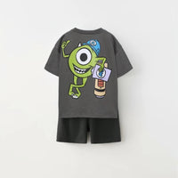 Short Sleeve Outfits Kids Summer Clothing 1-7years Old Child Costume Cartoon Tees Toddler Boys New Fashion T-shirt+shorts Good Vibrations