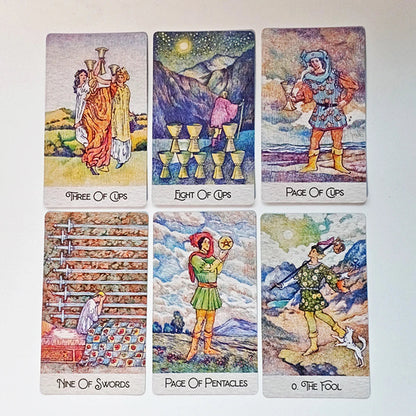 78 Pcs Tarot Cards Drawn with Ball Pens Printed on 350GSM Double-embossed Cardstock 12*7cm Rediscovered Classic Tarot Deck Good Vibrations