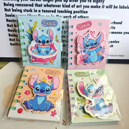 New Stitch Notebook Cute Anime Cartoon School Supplies Portable Diary Fashion Office Supplies Coil Book Children Holiday Gift Good Vibrations