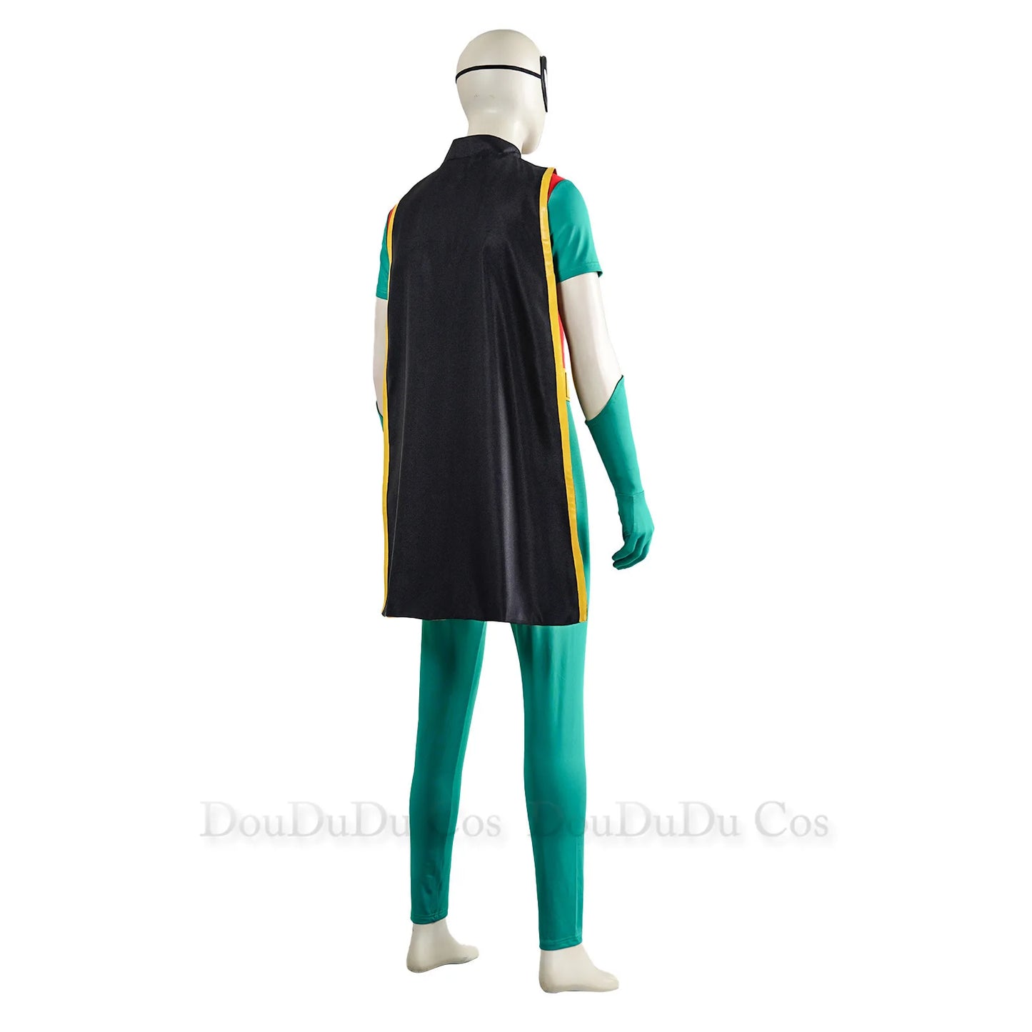 Adult Robin Cosplay Costume Men Jumpsuit Cloak Belt Gloves Eyemask Outfits TV Fantasy Halloween Carnival Party Suit Good Vibrations
