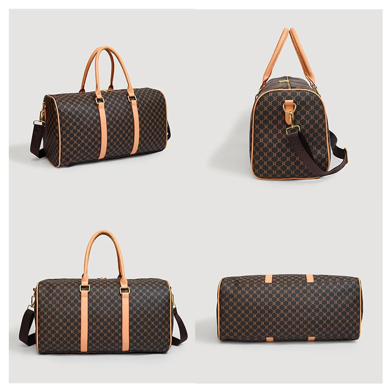 Women's Classic Boston Handbag Large Capacity Elegant Travel Duffle Bags for Women Weekend Luggage Travel Shoulder Bag Good Vibrations