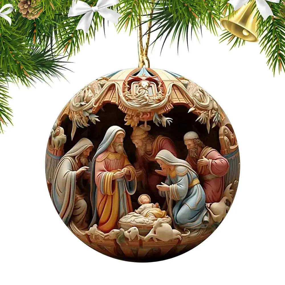 Christmas Tree Pendant Jesus Christ Hanging Ornaments Christmas Tree Ornament Christian Gifts Exquisite Xmas Ornaments Good Vibrations