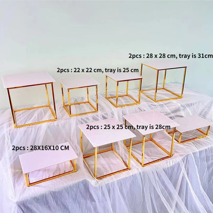 Wedding Buffet Cake Sweet Food Bread Cake Flower Dessert Holder Dessert Table Cake Stand Buffet Banquet Tea Break Metal Holder Good Vibrations
