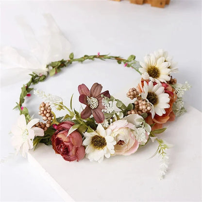 Bride bridesmaid Wreath Crown Festival Headband Good Vibrations