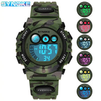 SYNOKE Student Sport Watches For Kids Colorful Electronic Watches 50M Waterproof Clock Children Digital Watch For Boys Girls Good Vibrations