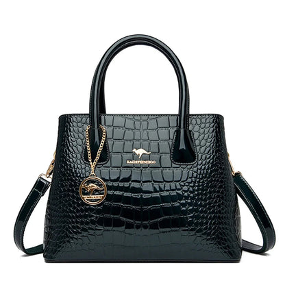 Luxury Patent Leather Crossbody Bags Women Crocodile Pattern Sac 2024 Large Capacity Ladies Shoulder Tote Bags Designer Purse Good Vibrations