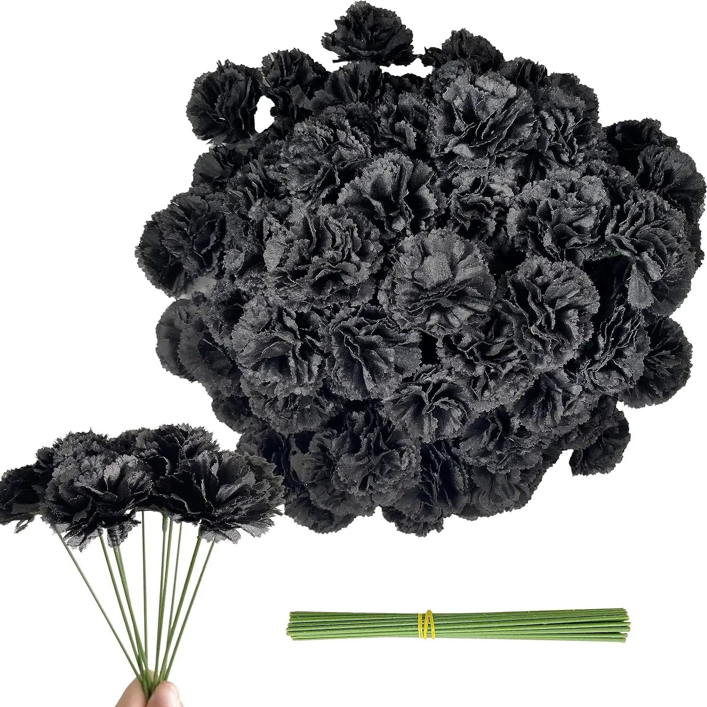 50Pcs Mexican Marigold Artificial Flowers for Day of The Dead Diwali Home DIY Craft Party Halloween Dia De Los Muertos Decor Good Vibrations