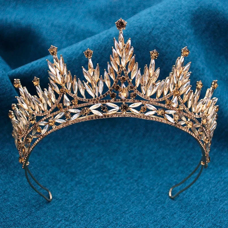 Gorgeous Baroque Crown for Bridal Tiaras Wedding Headwear Prom Diadem Hair Jewelry Prom Pageant Tiaras and Crowns Good Vibrations