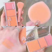 Pink Series 3 Colors Blush Makeup Palette Mashed Potato Texture Matte Cheek Tint Contour Shadow Blusher Cosmetics Rouge Powder Good Vibrations