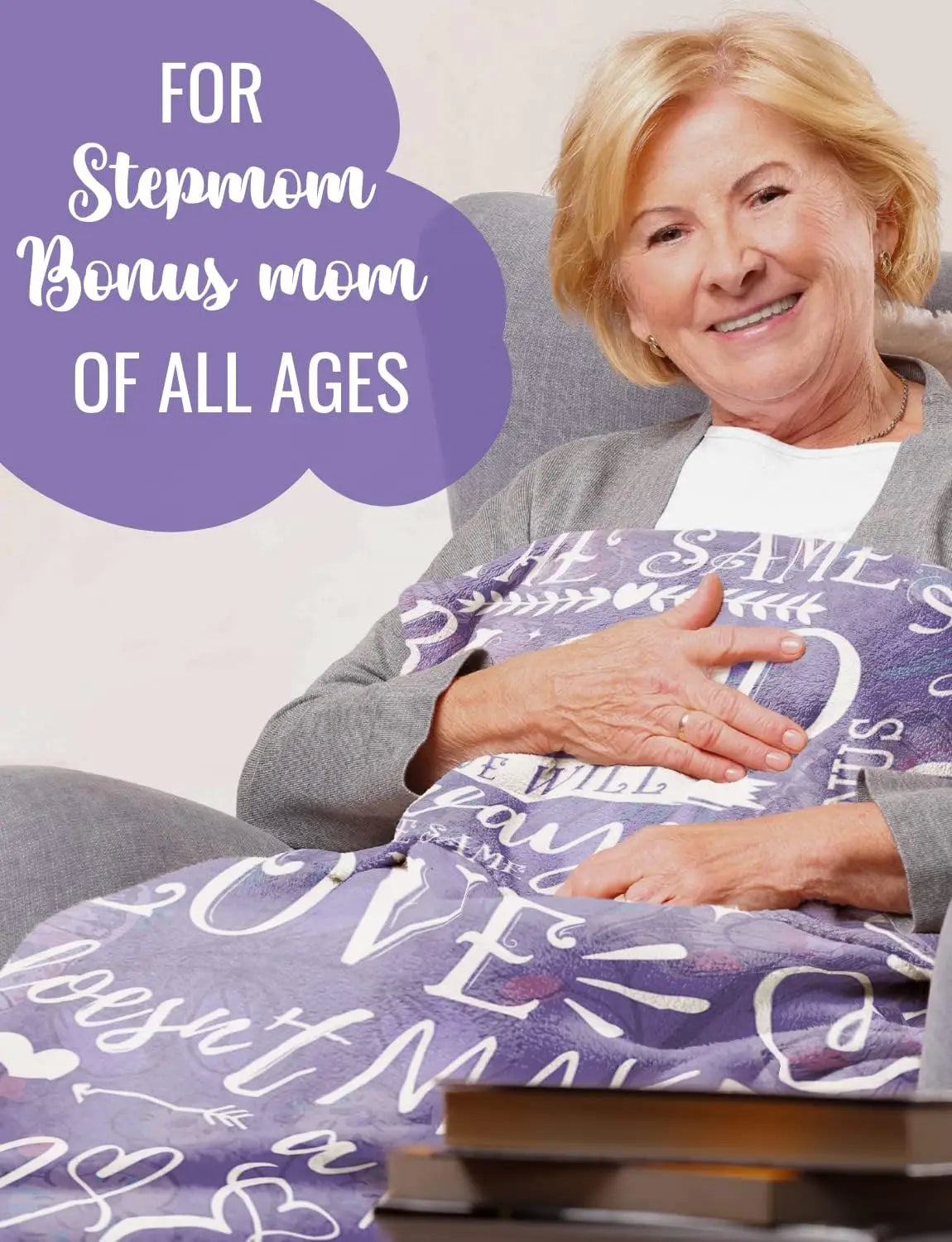 Bonus Mom Stepmom Gifts Blanket - Soft Throw Mother's Day Birthday for Stepmother Good Vibrations