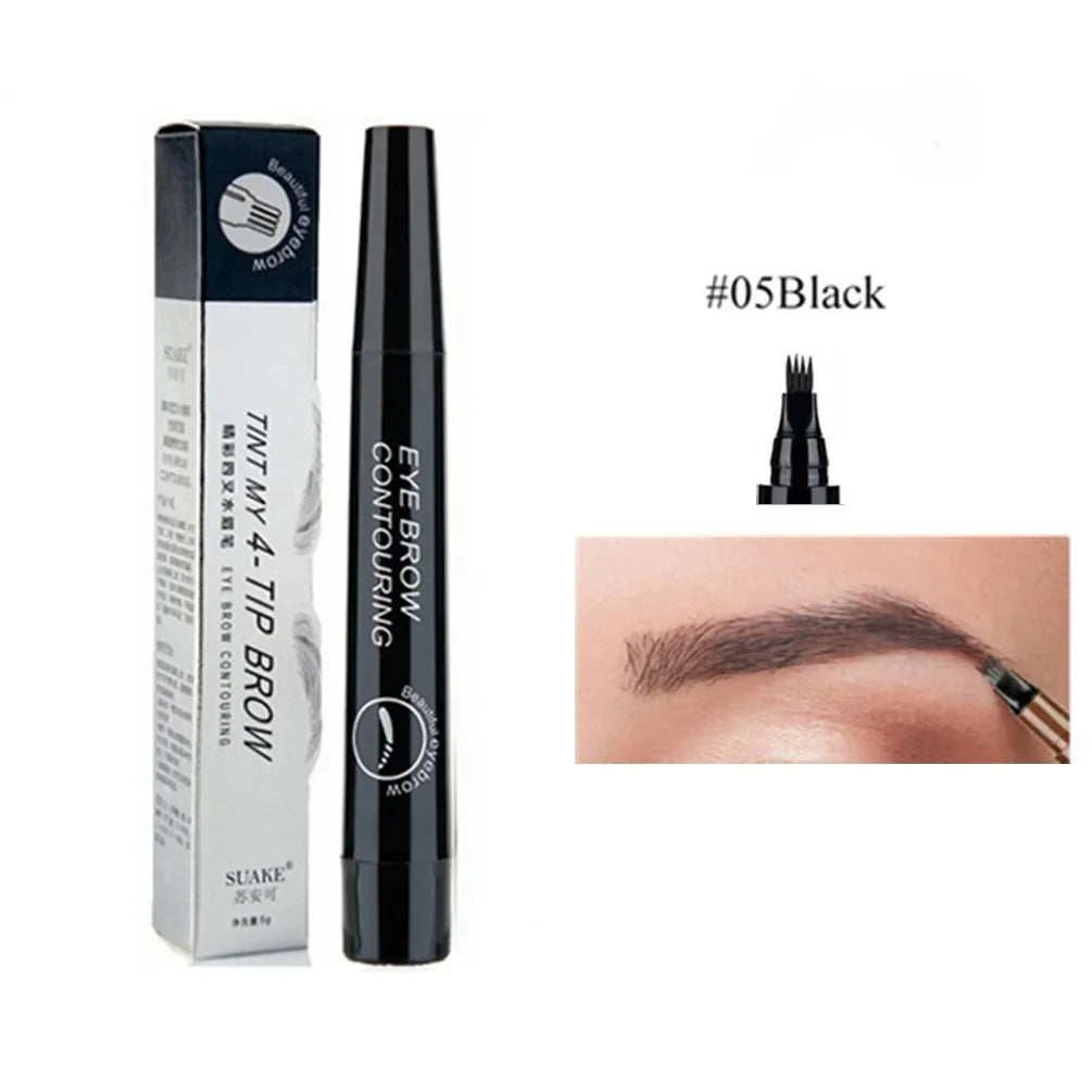 4D Microblading Eyebrow Pen 4 Forks Tip Eyebrow Tattoo Pencil Long Lasting Fine Sketch Liquid Eye Brow Make Up Good Vibrations
