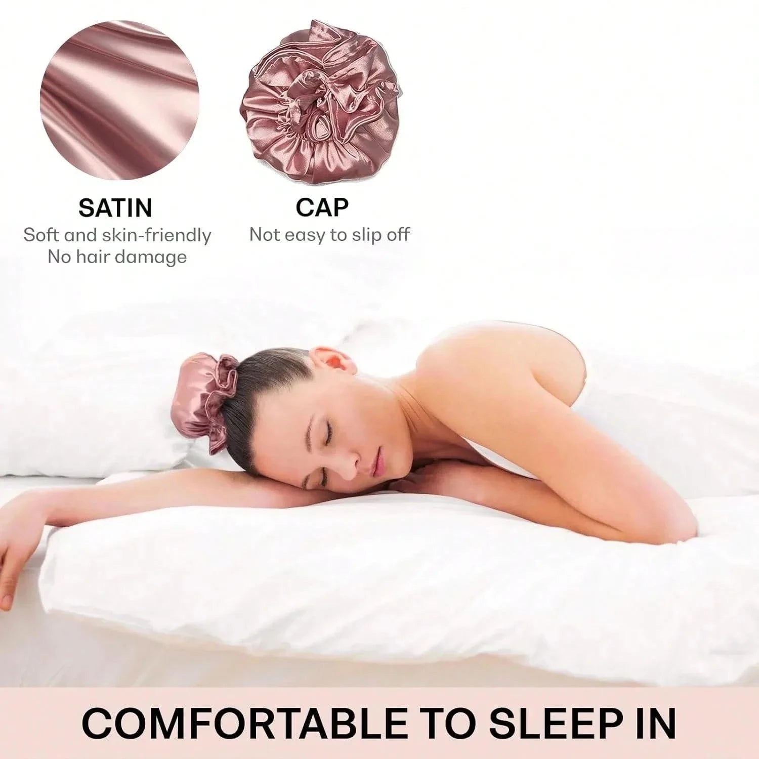 3pc Satin Heatless Curling Rod with Hair Caps, Soft Overnight Curling Rod Headband for Long Hair, DIY Hairstyling Tools Good Vibrations