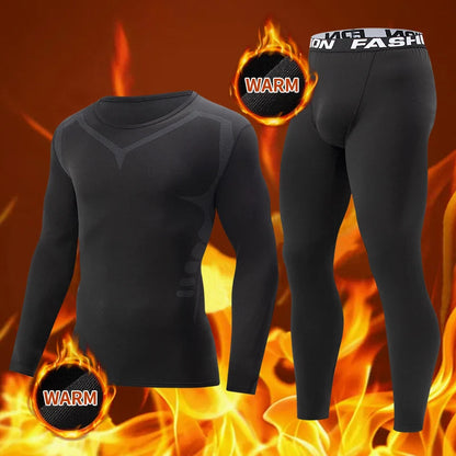 Men's tight warm long-sleeved trousers suit for autumn and winter men's fitness pants shirt running yoga athletes' sport Good Vibrations