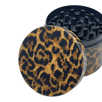 40/50mm Leopard Print Herb Grinder 4-layer Pepper Mill Salt Spice Mortar Metal Tobacco Grass Raw Grinder Smoking Kitchen Tool GOOD Vibrations Adult Super Store