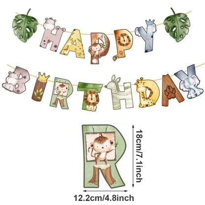 Jungle Safari Birthday Decoration Jungle Animals 1st Birthday Gifts Decoration Wild One Birthday Tableware Baby Shower Decor Good Vibrations