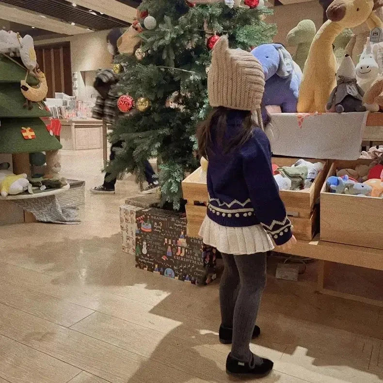 Knitted Sweater MF Brand 2025 New Winter Kids Sweaters for Girls Cute Knit Cardigan Baby Sets Children Cotton Outwear Clothing Good Vibrations