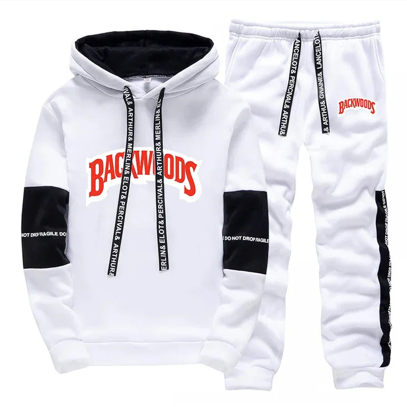 Outdoor Daily Casual Hot Sale Men's Tracksuit Hooded Autumn Winter Sports Single Piece Sweatshirt And Sweatpants Comfort Jogging Good Vibrations