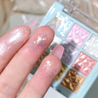 Dream Girl Eyeshadow Palette 9 Colors Snowflake Shimmer Matte Highlights Cool Tone Eye Shadow Korean Make-up Women Cosmetic Good Vibrations