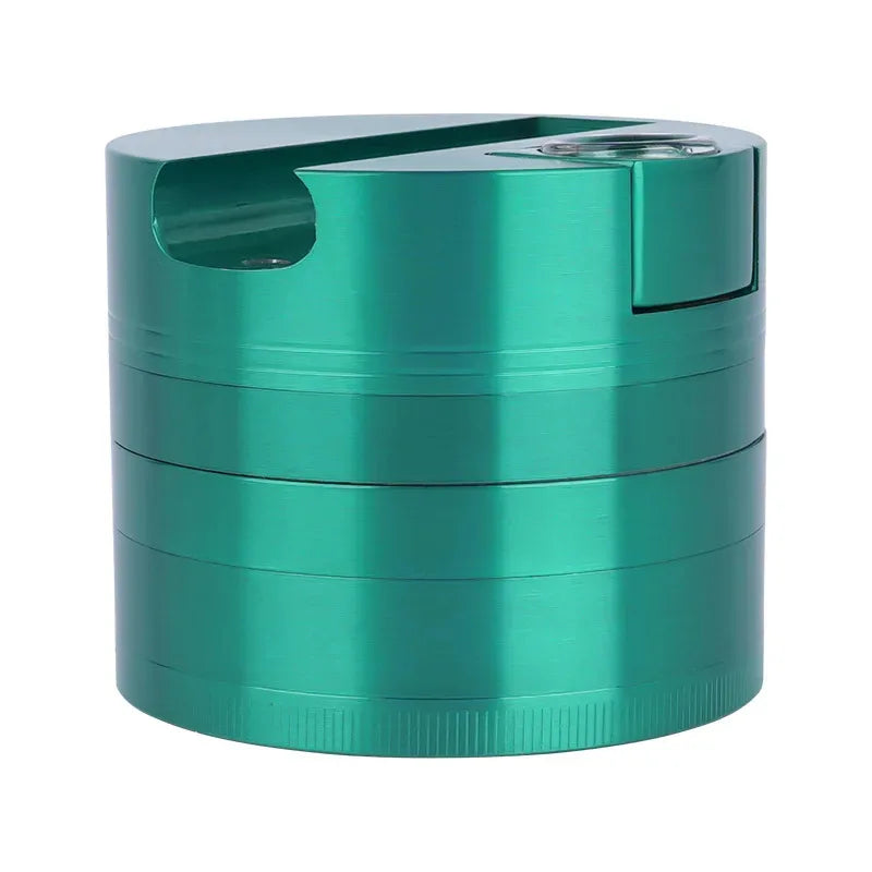 75mm zinc alloy herbal grinder, frosted metal finish, 5-layer design.