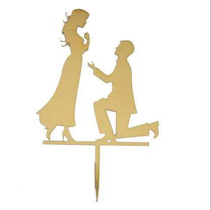 Wedding Cake Topper Bride Groom Mr Mrs Wedding Decorations Acrylic Black gold Cake Toppers Mariage Party Supplies Adult Favors Good Vibrations