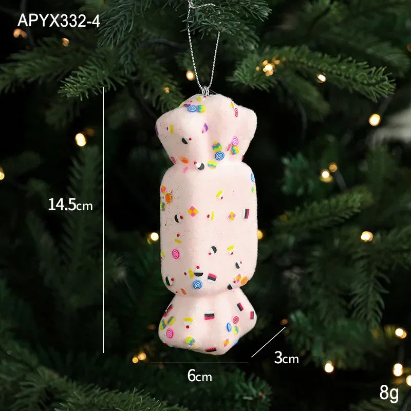 2025 Creative Christmas Hanging Cute Ice Cream Pendant Navidad 2026 Christmas Decor Xmas Tree Decor New Year Gift Toys Good Vibrations