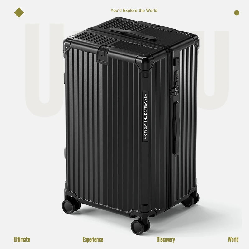 Hard Shell Carry-On Suitcase Rolling Travel Luggage with Spinner Wheels 20 24 26 28 30 Inch Large Capacity Durable Luggage Good Vibrations