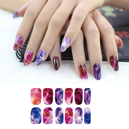 6 Sheets Vibrant Full Wrap Nail Polish Stickers Self-Adhesive Nail Decals for DIY Nail Art Manicure Designer Nail Art Stickers Good Vibrations