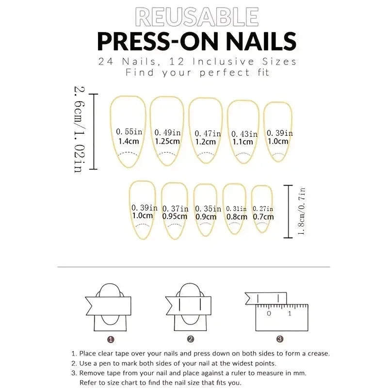 24PCS- white almond fake nails, red love pattern decoration, exquisite elegance, fashion generous, suitable for dating, dinner, Good Vibrations