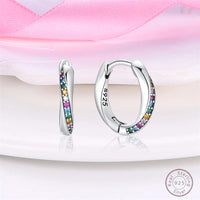 Hot 925 Sterling Silver Earrings Charm Simple Shiny Zircon Wedding Women Jewelry Gift Good Vibrations